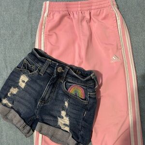 Adidas Pink and Blue Kids Jeans